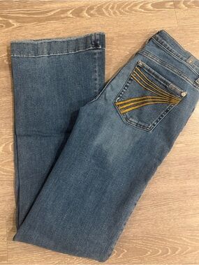 7 for all mankind dojo jeans high rise wide leg denim flare jeans
